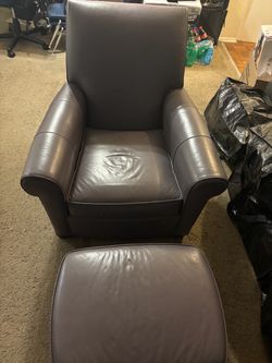 Leather Ethan Allen Club Chair and Ottoman!