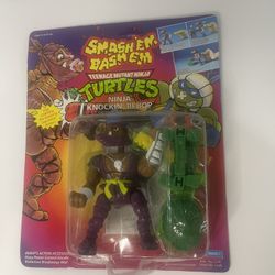 TMNT Ninja Turtles Smash Em Bash Em Ninja Knockin' Bebop Carded  1992 Vintage