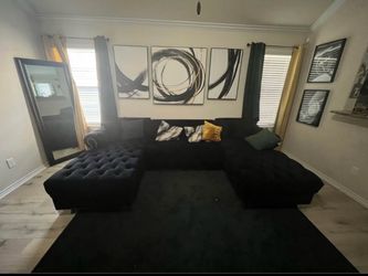 Black Tufted Sectional