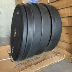 Brand New 230lbs Black Olympic Rubber Bumper Plate Set 