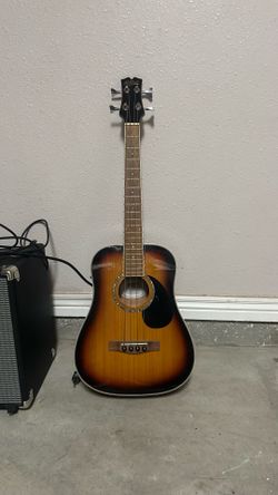 4 string acoustic electric guitar+ amp and new strings