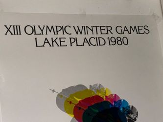 1980 Winter Olympics original Lake Placid poster 1979 Copyright