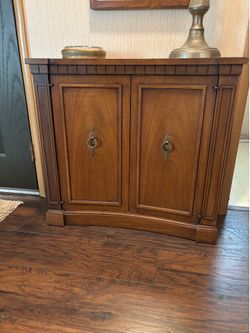 Drexel Tribune Vintage Curved Front Petite Console Cabinet