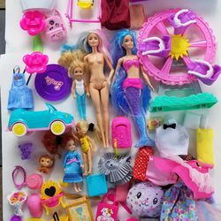 Lot Of Barbie Dolls  Accessories Clothes And Shoes. Read. 