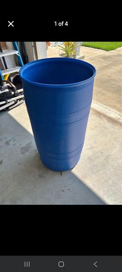 55 gal blue plastic drum barrels