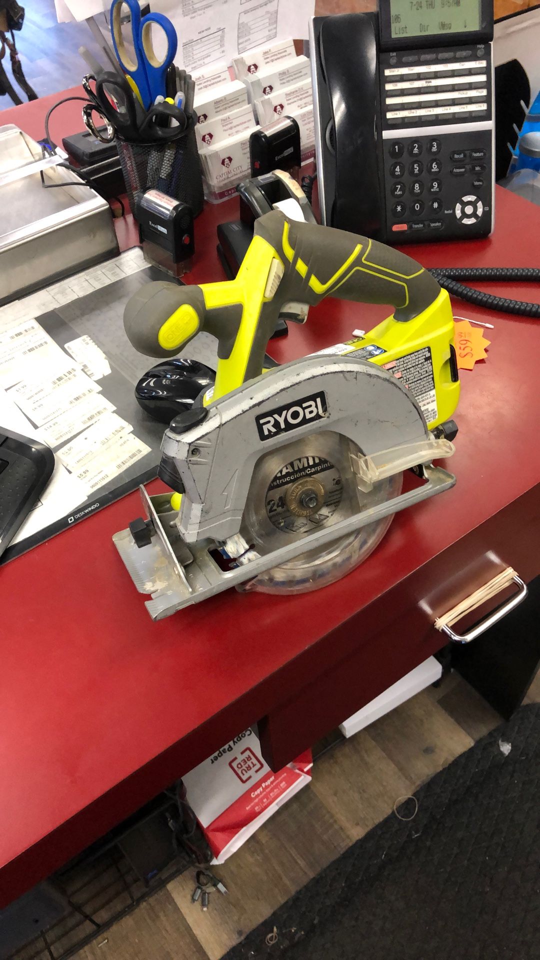 96091 Ryobi P506 18v Lithium Ion 5-1/2” Circular Saw (Tool Only) 578940