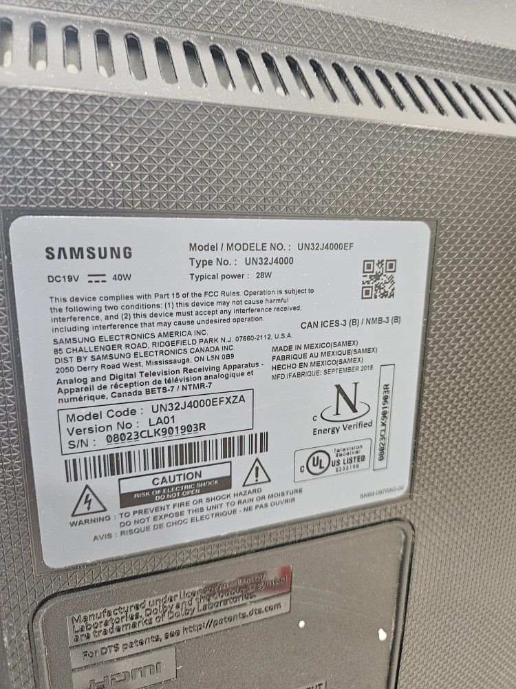 Samsung 32 Inch TV- UN32J4000EF