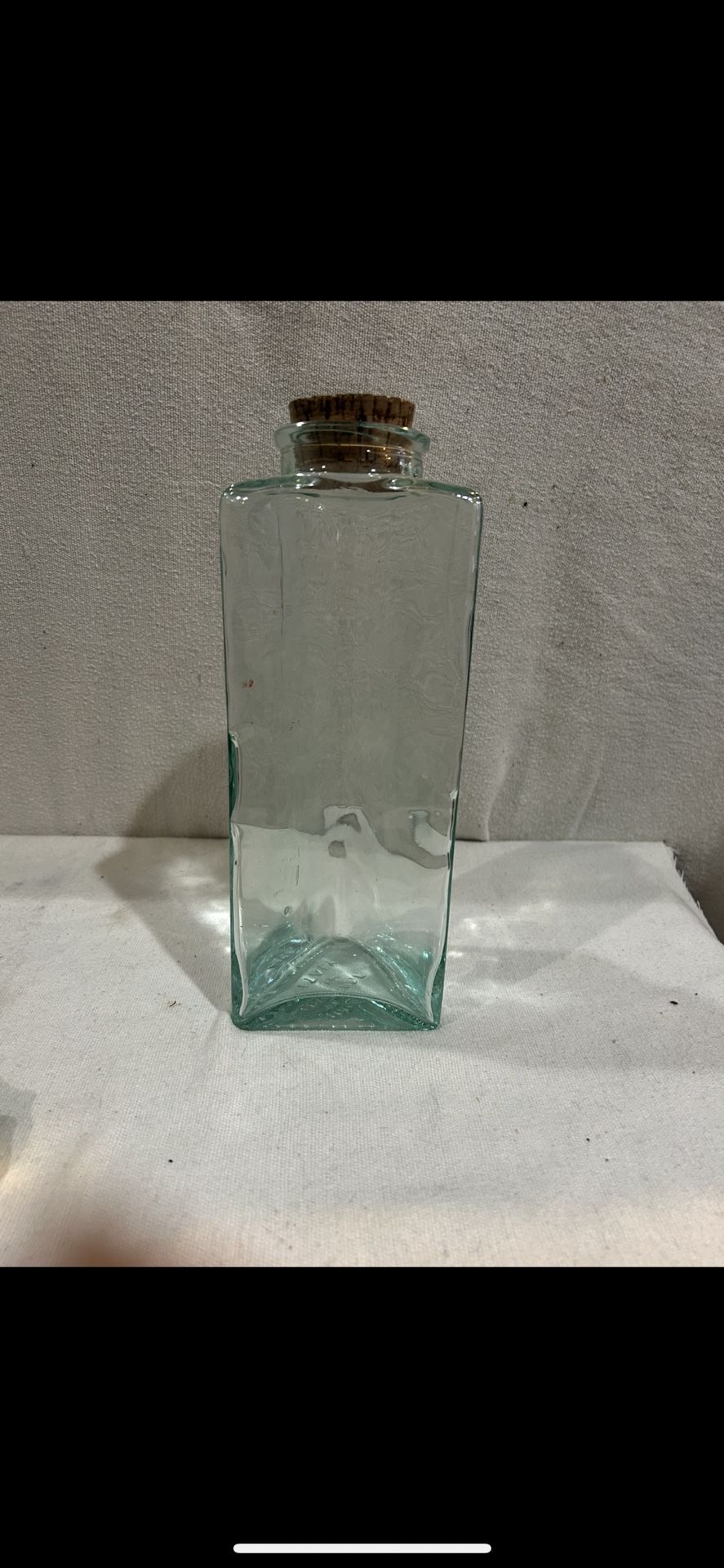 Green Glass Jars Triangle 10 Inches Tall