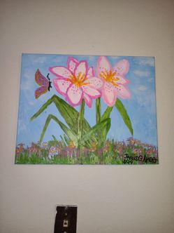 Original Floral Canvas Painting Signed