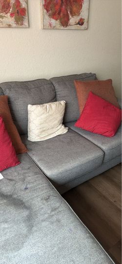 Gray Fabric Sectional Sofa