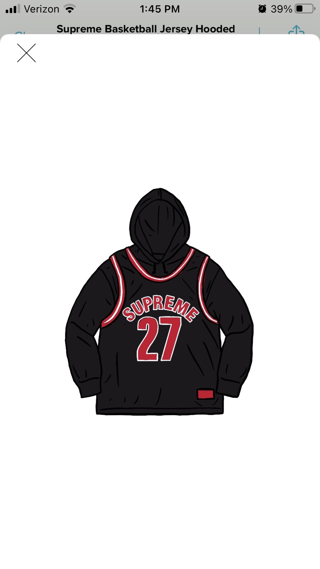 Supreme Basketball Jersey Hoodie (M)