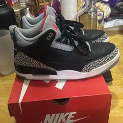 Black Cement 3’s Size 10