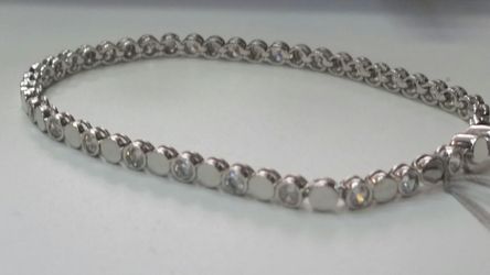 Sterling silver with CZ diamond bracelet