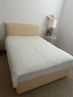 Upholstered Divan Bed Frame with Headboard and mattress