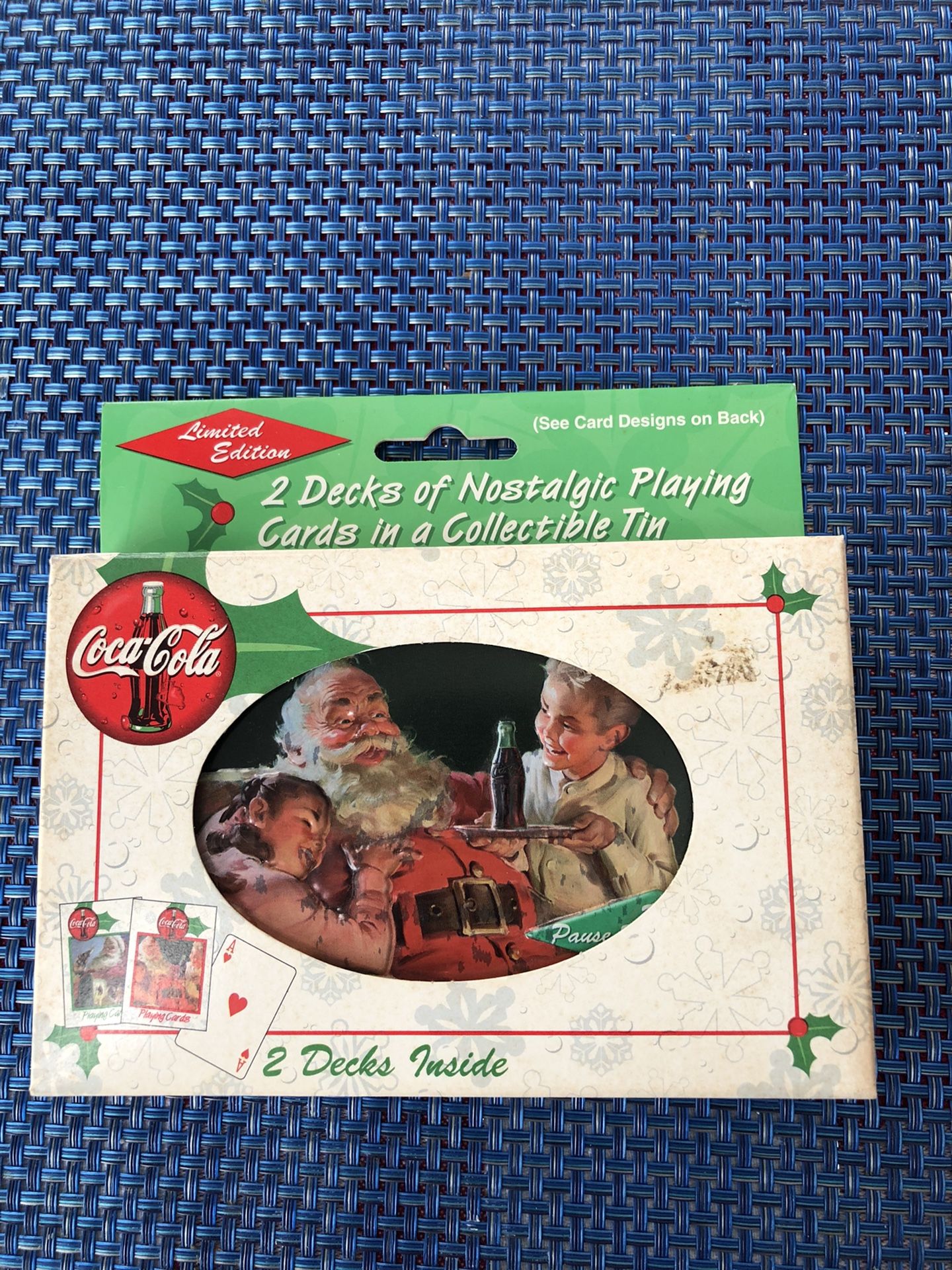 1999 Vintage Coca-Cola Limited Edition Playing Cards in Collectable Tin 2 Decks Santa Claus