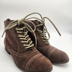 Madden Girl Brown Lace-Up Bootsie Size 6