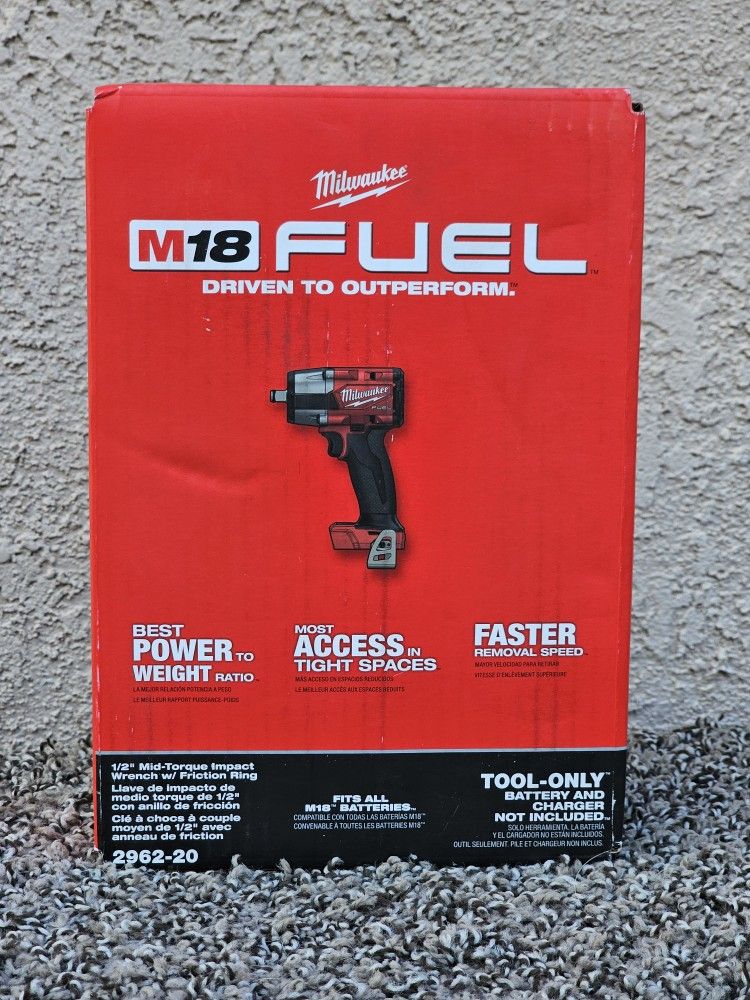 Milwaukee M18 FUEL Gen-2 18V Lithium-Ion Brushless Cordless Mid Torque 1/2 in. Impact Wrench w/Friction Ring (Tool-Only) Brand New