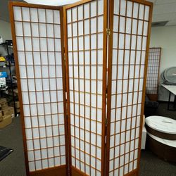 7 Ft Tall Window Pane Shoji Screen, rosewood color, 3 panel Dimensions (L x W x H) 1.00 x 51.00 x 84.00 Inches