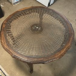 Wooden glass top coffee table