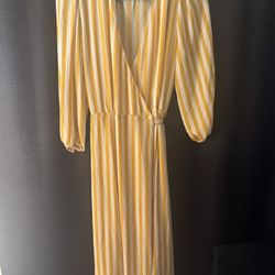 Eva Mendes Stripe Wrap  Dress 