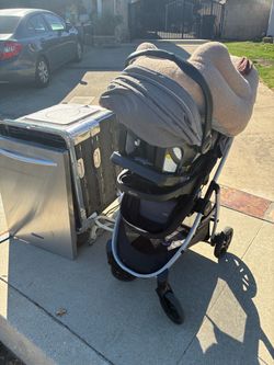 Curb alert . Kids stroller , dishwasher