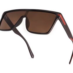 UV400 Sport Oversized Sunglasses for Women Men, Square Trendy Flat Top Sunglasses