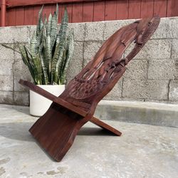 Hand Carved West African Stargazer Chair 