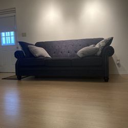 Navy Blue Large Sofa With Pillows