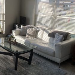 White Leather (pleather) Couch