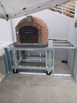 Outdoor BBQ steel stud framing