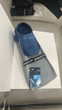 Speedo Unisex-Adult Swim Training Fins Rubber Long Blade XXL Blue/Gray