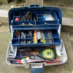 Plano Two Level Magnum 3500 Tackle Storage Box, Beige/Blue (includes Fishing Resources Inside)