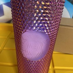 Disneyland 2021 Geometric Studded Pink Starbucks Venti Tumbler Cup with Straw NWT