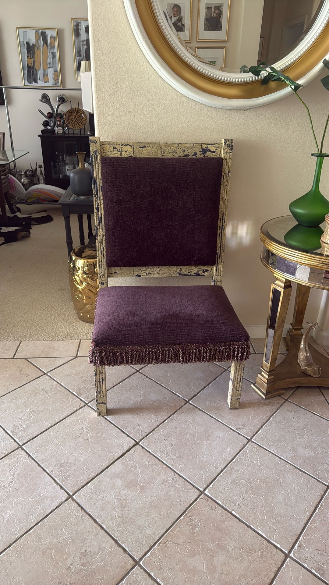 Vintage Antique Chair In Purple