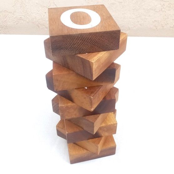 Classic Tic-Tac-Toe Game (12"x 12"x 1") with Large Solid Wood Game Pieces - Easy Fun Game to Play & Doubles as a Decorative Piece for Home or Office