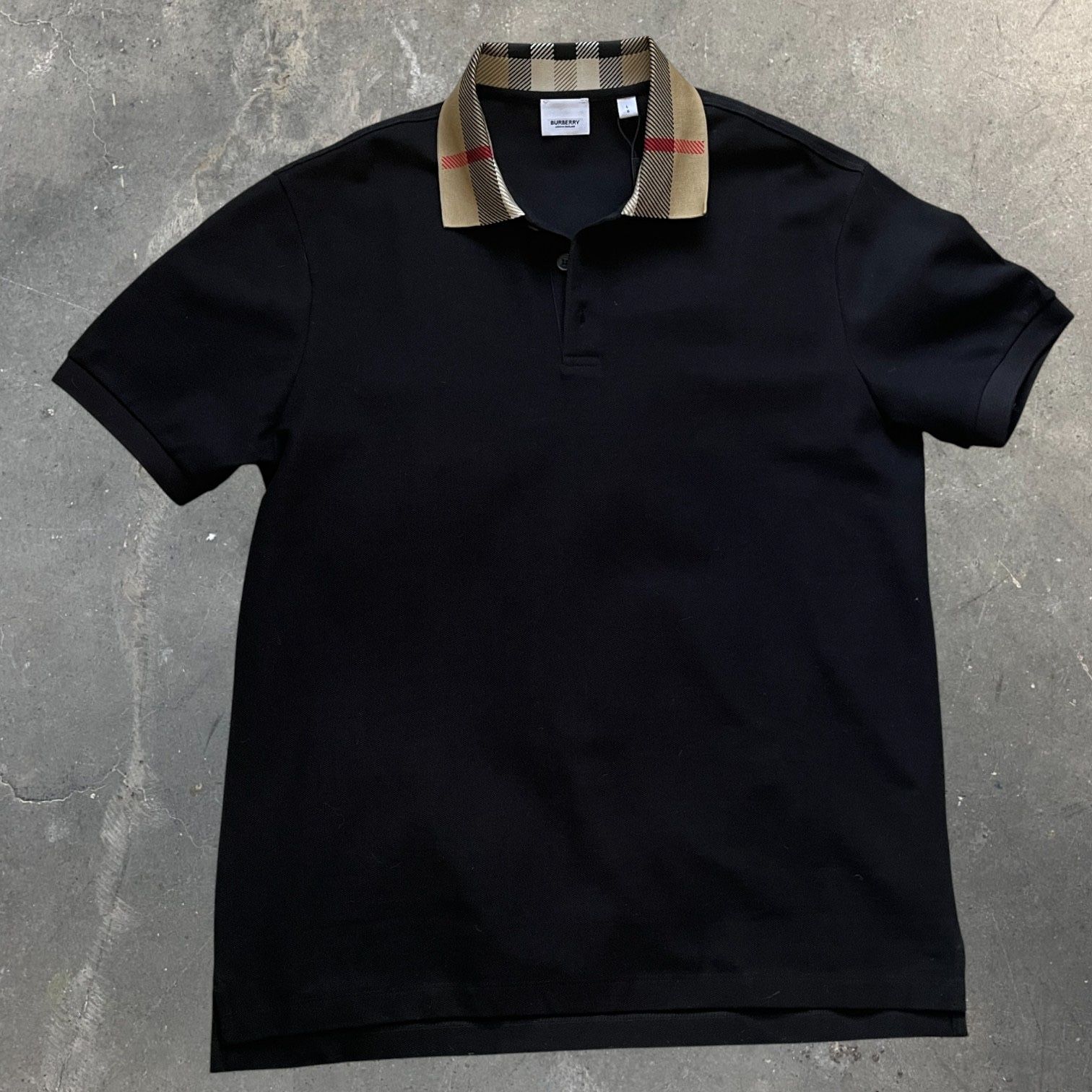 Burberry Black Cotton Polo Shirt