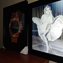 Gold Watch Framed Picture Poster With All Around The Clock Motives.