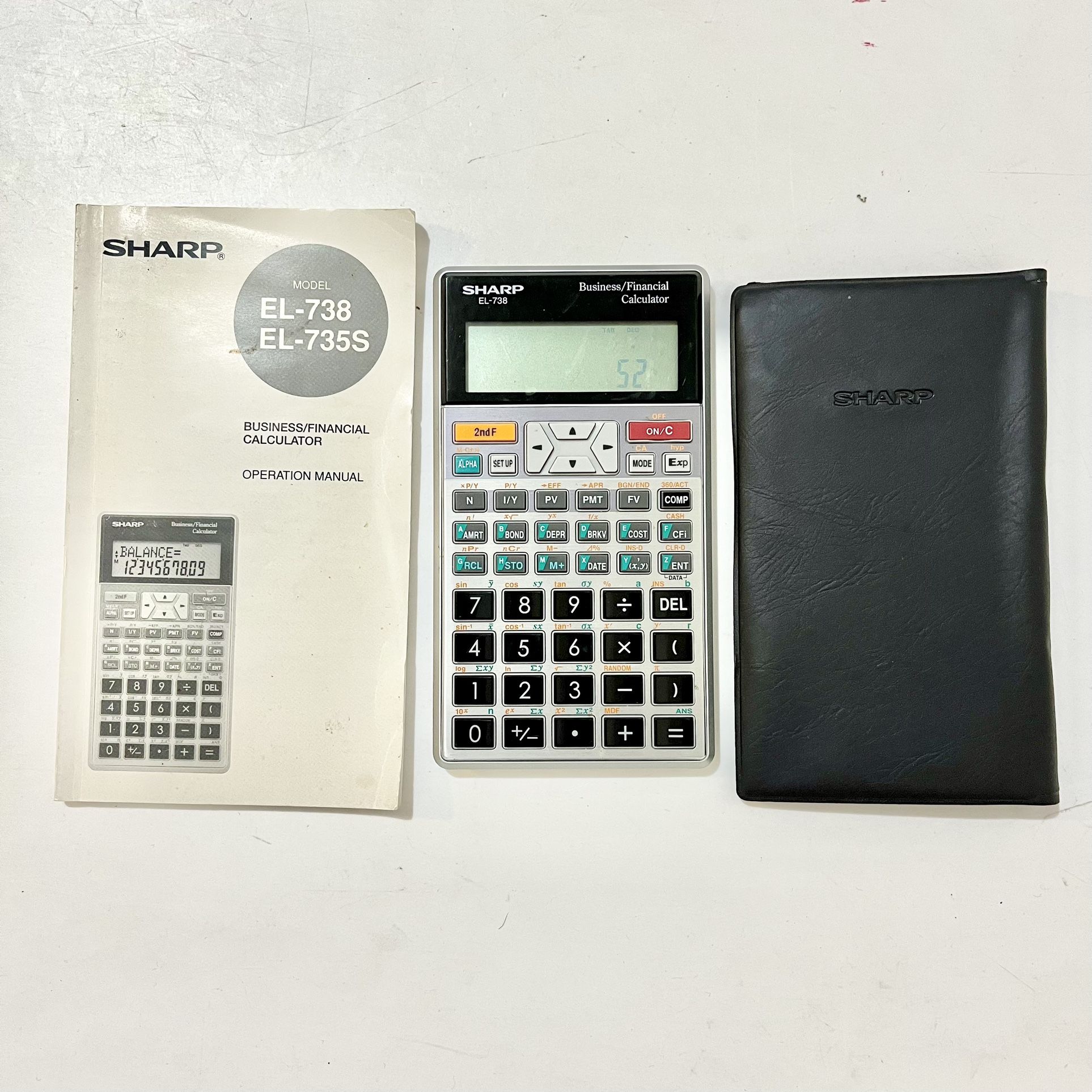 Sharp Financial Calculator (EL-738) EL-735S Pre-Owned Great Condition Complete & Tested