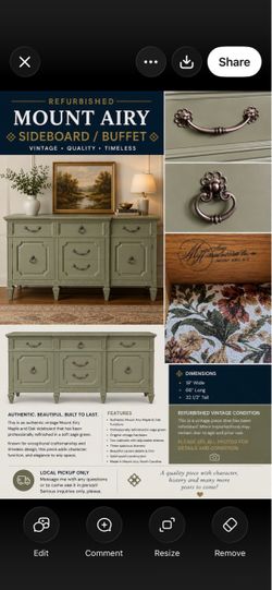 Mount airy buffet table