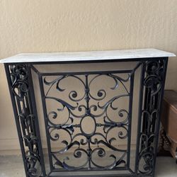 Console Table - Iron With Marble Top