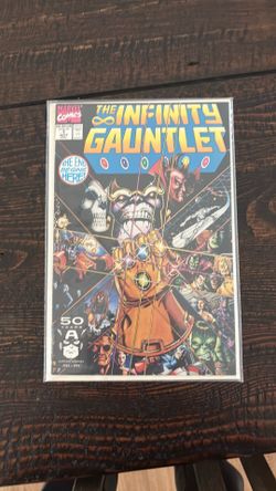 The Infinity Gauntlet #1 (July 1991)—the first issue of one of Marvel’s most iconic event series by Jim Starlin and George Pérez.
