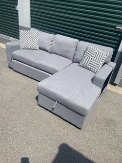 Grey Sectional Sofa with Storage