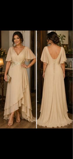 Champagne Chiffon Formal Gown