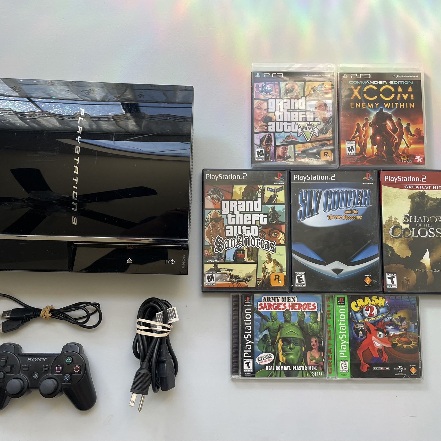 PlayStation 3 bundle or individual items - hardware backwards compatible  with PS2, PS2 memory card adapter, controllers, many games to choose from.  for Sale in Corral De Tie, CA - OfferUp