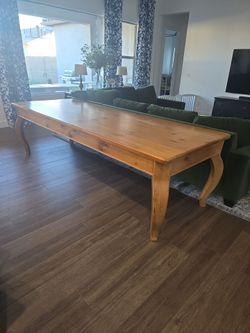Custom solid wood pine dining table