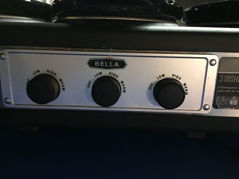 Bella 3 x 2.5-Quart Triple Slow Cooker Stainless Steel/Black #V4844 Used