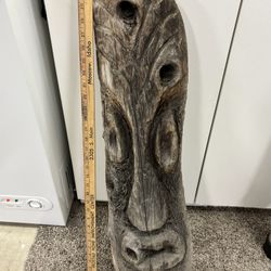 Carved Wood Primitive Wall Art Garden Decor Sculpture