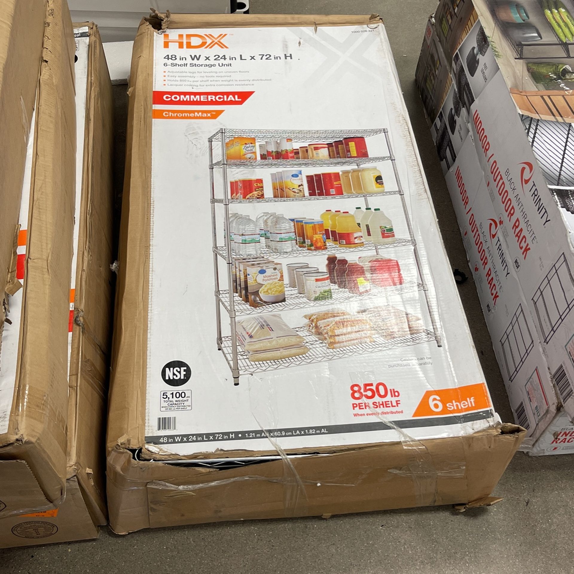 6-Tier Commercial Grade Heavy Duty Steel Wire Shelving Unit in Chrome (48  in. W x 72 in. H x 24 in. D) for Sale in Glendale, AZ - OfferUp