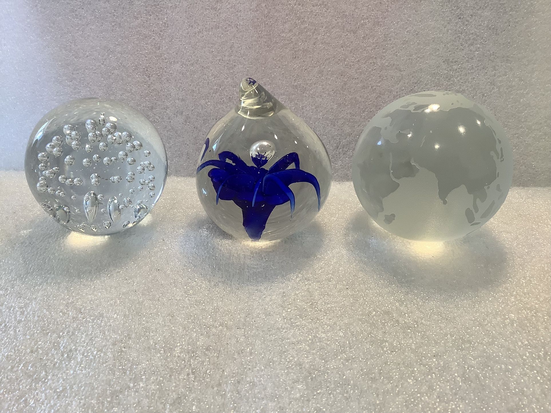 Vintage Art Glass Ball Paperweights Controlled Bubbles $20 Each