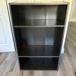 Black 3 Shelf Bookshelf 